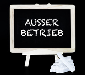 Ausser Betrieb Hinweistafel
