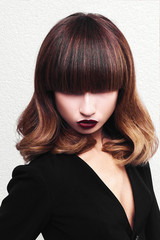 Fototapeta premium Elegant model with stylish short hairstyle