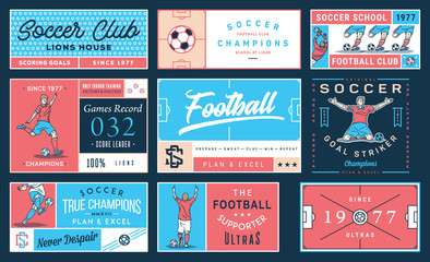 Naklejka premium Colored soccer badge set number 2