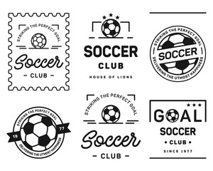 Obraz premium Football badge set black on a white background