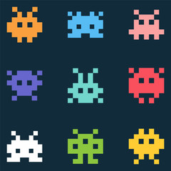 Pixel monsters set