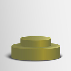 3d isolated Empty bronze podium on gray background. Vector illustration