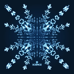 Connection structure. 3d abstract vector illustration for science and technology. Can be used for advertising, marketing, presentation.