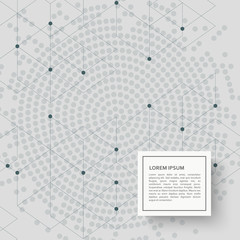 Abstract background with hexagon pattern and dots