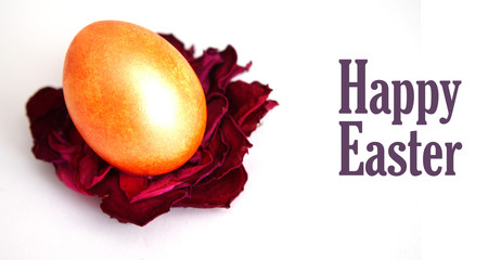 collage from dry flower and egg by Easter