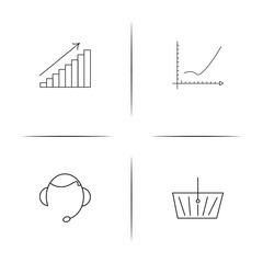Business linear simple vector icon set.Outline icons