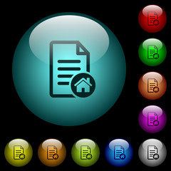 Default document icons in color illuminated glass buttons