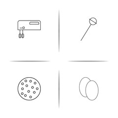 Food And Drink linear simple vector icon set.Outline icons