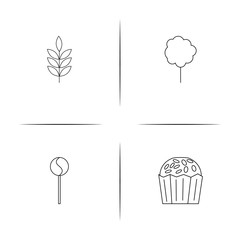 Food And Drink linear simple vector icon set.Outline icons