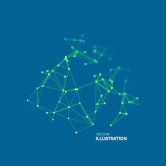 3d connection structure. Constellation. Futuristic technology style. Vector illustration for science, chemistry or education.