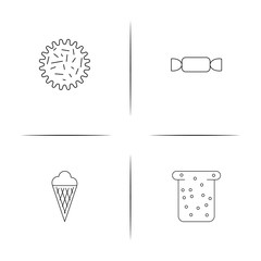 Food And Drink linear simple vector icon set.Outline icons