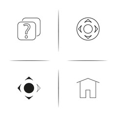 Interface linear simple vector icon set.Outline icons
