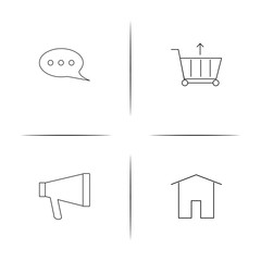 Interface linear simple vector icon set.Outline icons