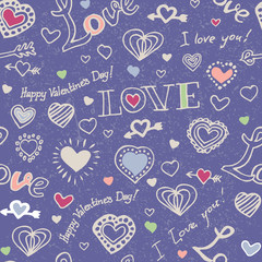 Seamless Pattern with Hearts