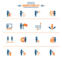 Business People Related Vector Icons Set