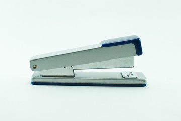 Gray-blue stapler on a white background; isolated 