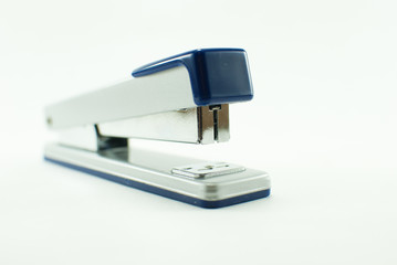 Gray-blue stapler on a white background; isolated 