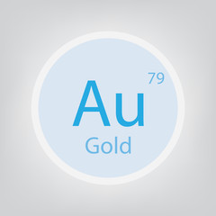 Gold Au chemical element icon- vector illustration
