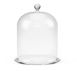 Glass bell jar isolated on white background. 3d rendering