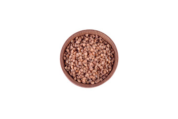 Buckwheat on the white background