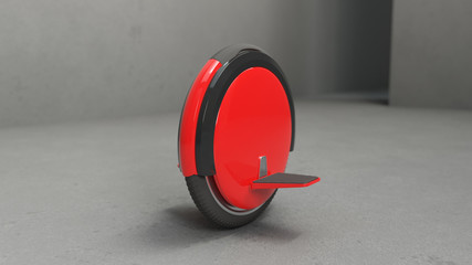 Mono wheel personal electrical transport. 3d illustration © logicbomb