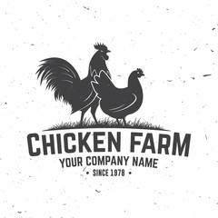 Fototapeta na wymiar Chicken Farm Badge or Label. Vector illustration.