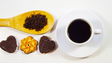 Fragrant tea with sweets.