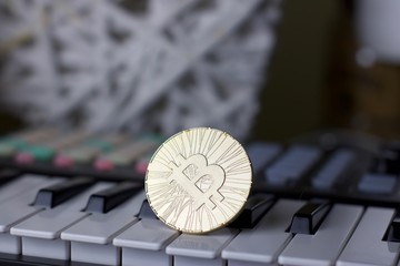 Bitcoin and music keyboard