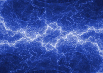 Blue lightning, abstract electrical background