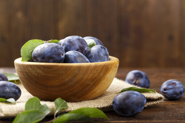 ripe plums top view