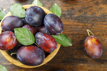 ripe plums top view