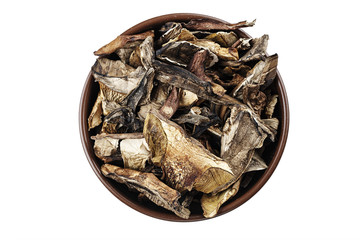 Dried mushrooms isolated