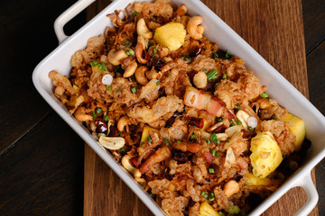 Close up Homemade    Pineapple Fried Rice. (selective Focus)