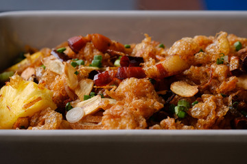 Close up Homemade    Pineapple Fried Rice. (selective Focus)