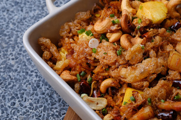 Close up Homemade    Pineapple Fried Rice. (selective Focus)