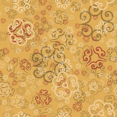 Seamless Random Pattern Of Ornate Oriental Items