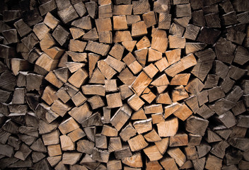 Firewood background, rustic texture