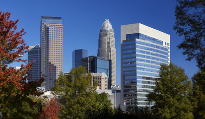Obraz premium Buildings in Charlotte, North Carolina