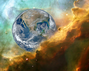 Obraz na płótnie Canvas mystic view of Earth in danger concept. Elements of this image furnished by NASA