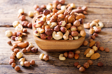 mixed nuts in a bowl