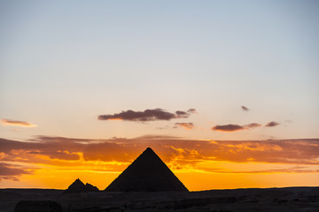 Fototapeta na wymiar Egypt Cairo - Giza. General view of pyramids