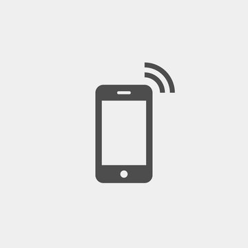 Mobile phone flat vector icon. Smartphone flat vector icon