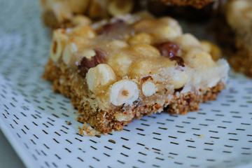 Close up Homemade   Hazelnut Slices. (selective Focus)
