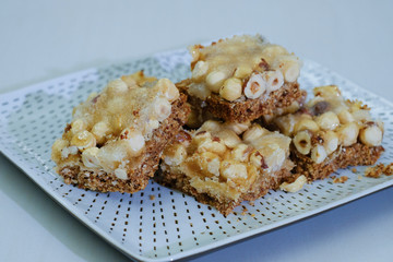 Close up Homemade   Hazelnut Slices. (selective Focus)
