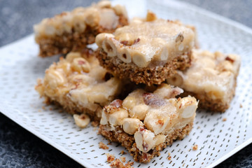 Close up Homemade   Hazelnut Slices. (selective Focus)
