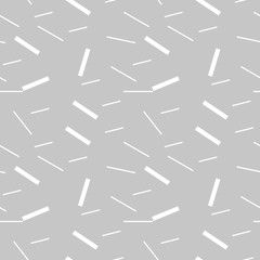 Multicolored seamless pattern with different figures. Vector abstract chaotic texture with geometrical shapes. Simple figures background.