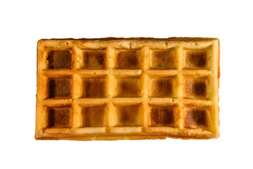 Belgian waffle isolated on the white background