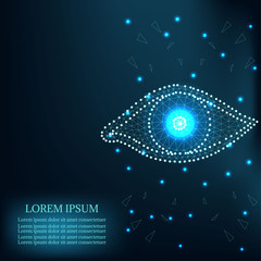 Eye polygon green stars 1