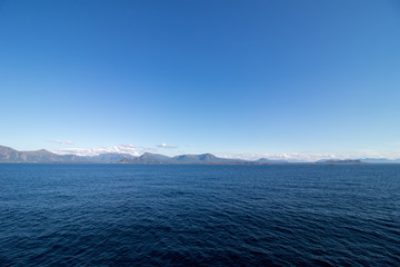 Beautiful coastal landscape between Kristiansund and Molde in More og Romsdal county in Norway.  