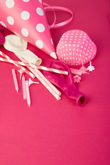 Party pink paper hat.